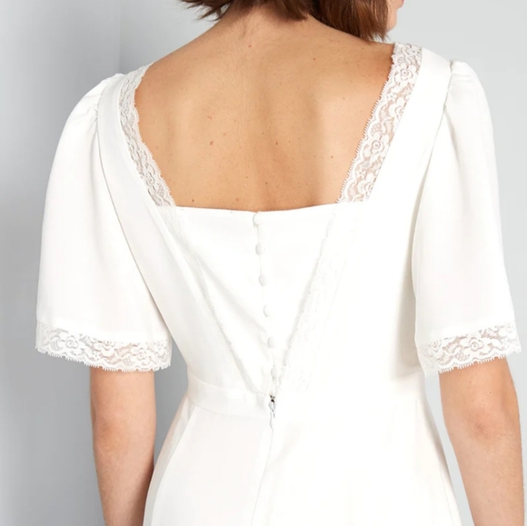 NWT - Size 10 ModCloth White Dress - Lace You Down the Aisle - Picture 7 of 9